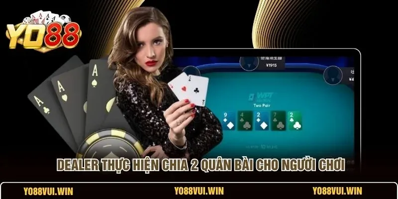 Giao diện Game Bài Blackjack YO88 với bàn chơi và dealer chia bài