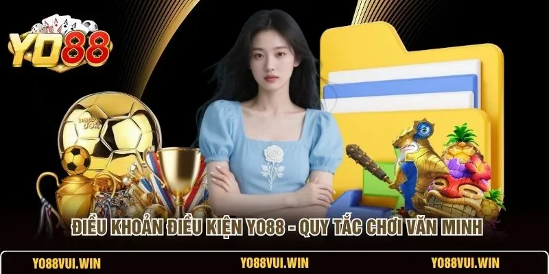 Người chơi đọc điều khoản điều kiện YO88 trên điện thoại trước khi đăng ký tài khoản